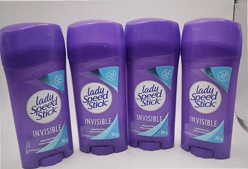4 Pack Lady Speed Stick Invisible Antiperspirant Unscented Deodorant 70g