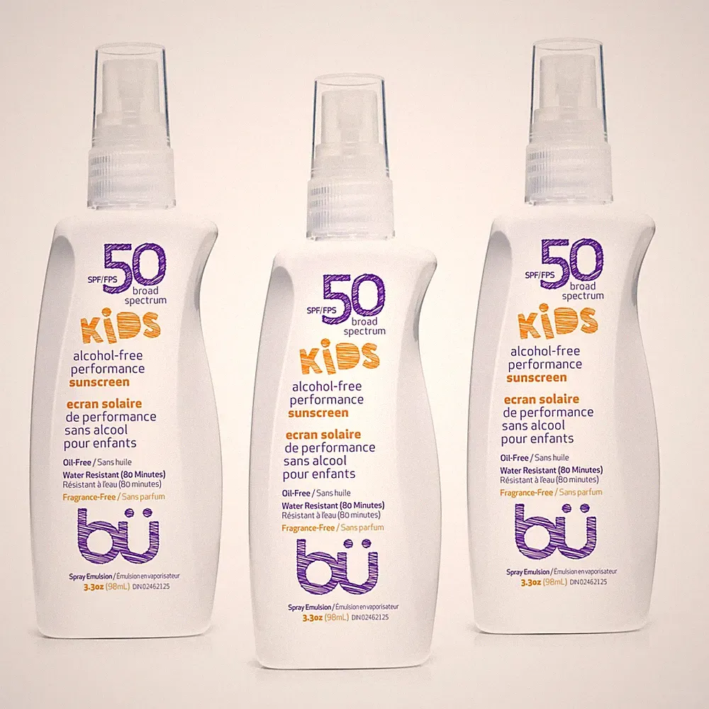BU SPF 50 Fragrance Free Sunscreen Spray for Face and Body, TSA Travel Size S...