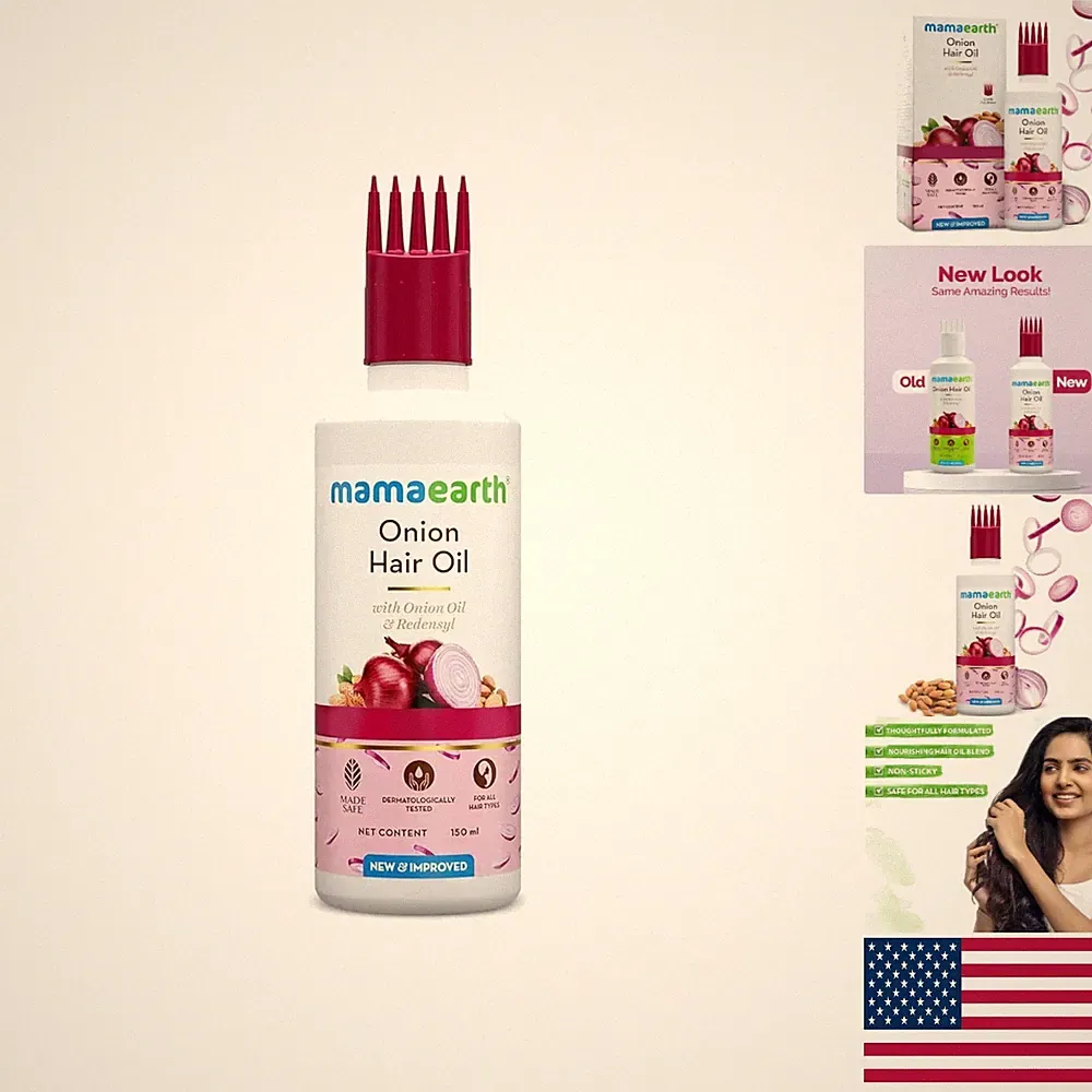 Chemical-Free Onion Hair Oil with Vitamin E - 5.1 Fl Oz Deep Cleansing Formula