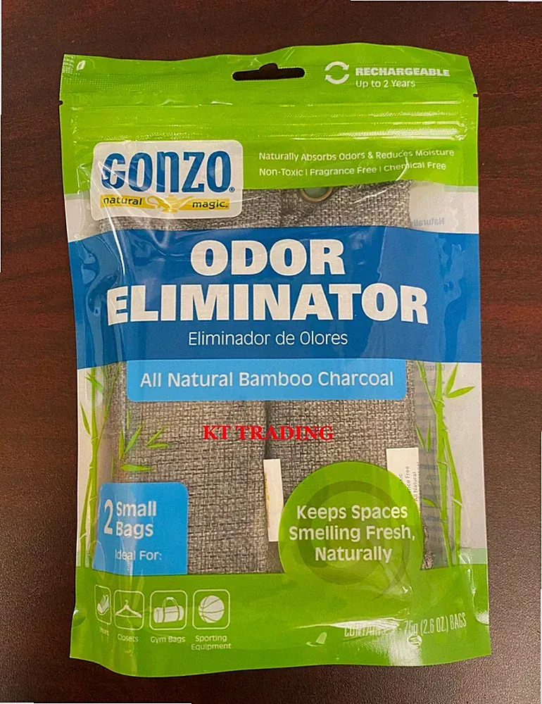 GONZO Pet Smoke Musty ODOR ELIMINATOR All Natural Bamboo Charcoal Fragrance Free