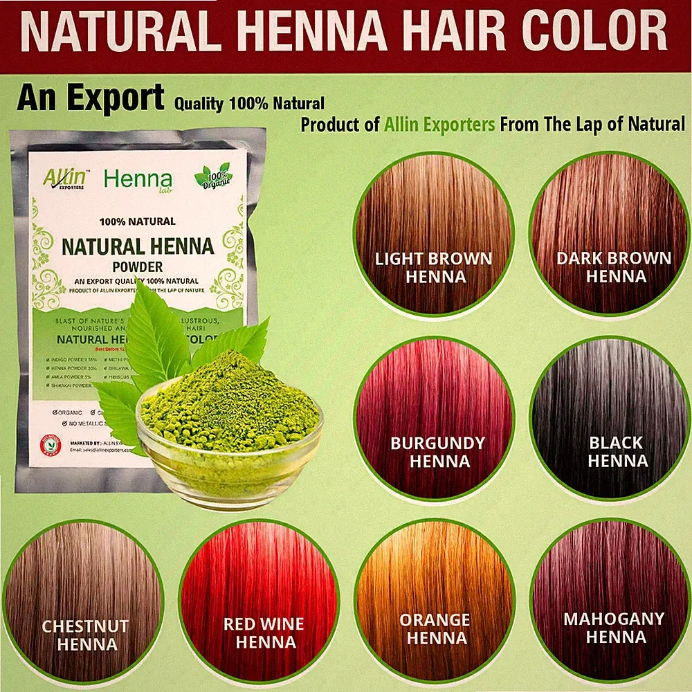 Henna Hair Color – 100% organic and Chemical Free Henna Hair Dye Natural organic
