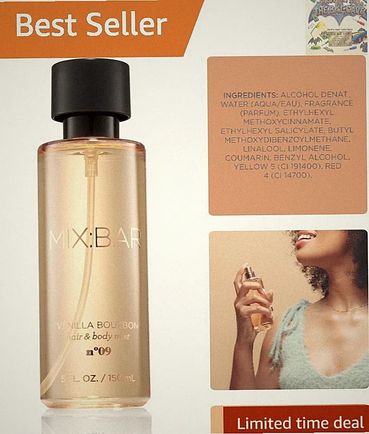 Luxury Vanilla Bourbon Hair & Body Mist - Aromatic Spray for All-Day Use