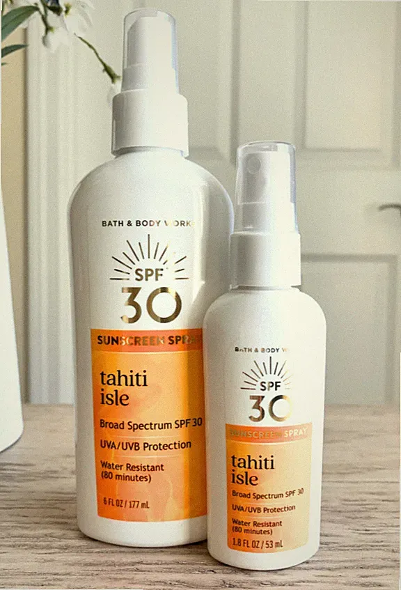 NEW Bath & Body Works TAHITI ISLE 🌴 Sunscreen Spray Set + Travel (SPF 30)