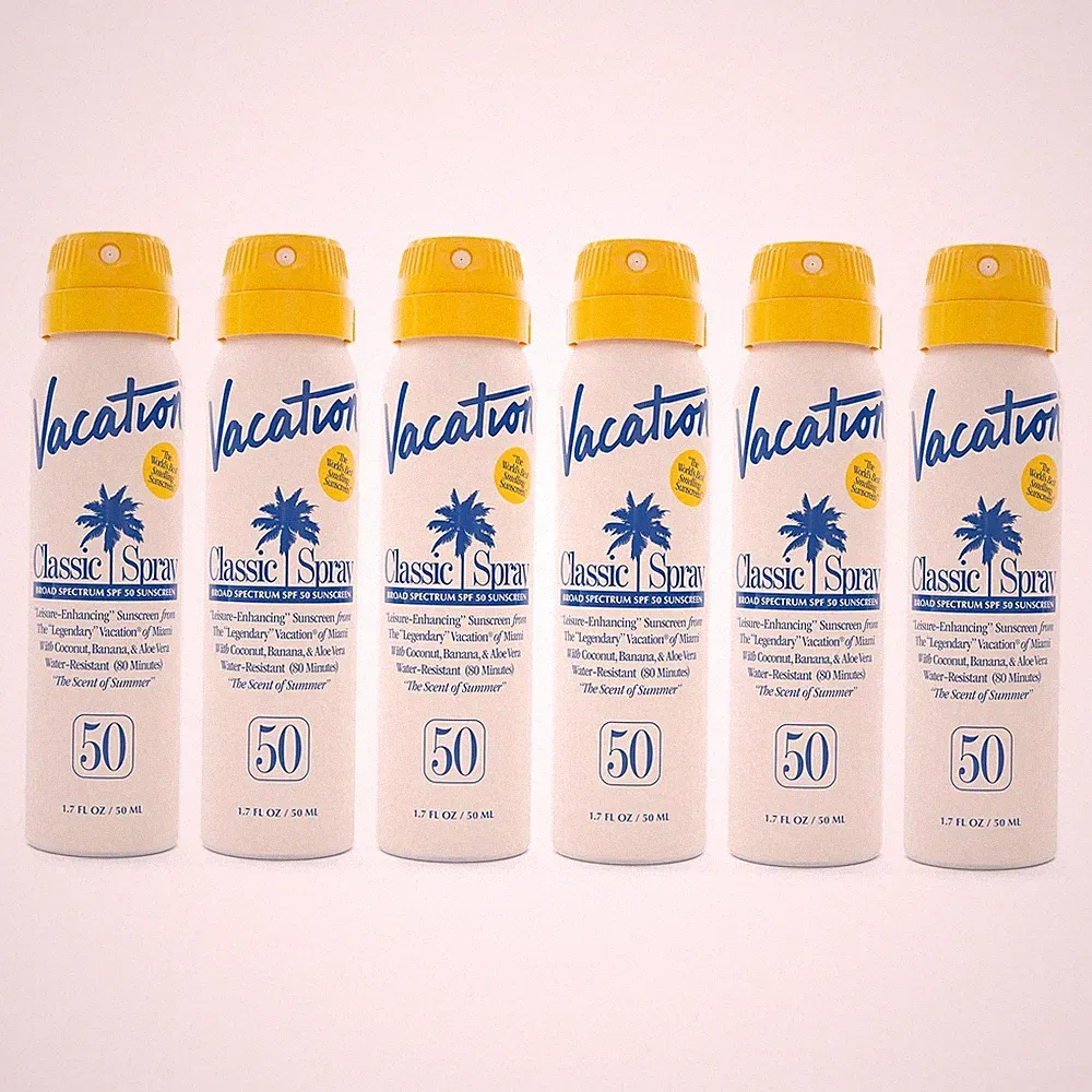 Vacation Mini Classic Sunscreen Spray SPF 50, Water-Resistant, Mini Sunscreen...